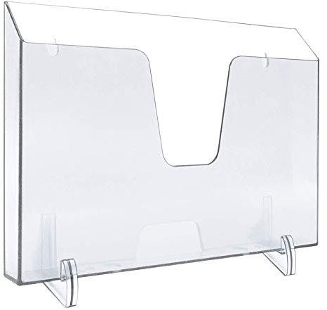 Acrimet Porte-documents à Poche au Design Horizontal pour Brochures (à Fixer au Mur ou à Poser sur une Surface) (Supports Amovibles Inclus) (Format Lettre) (Coleur Transparent)