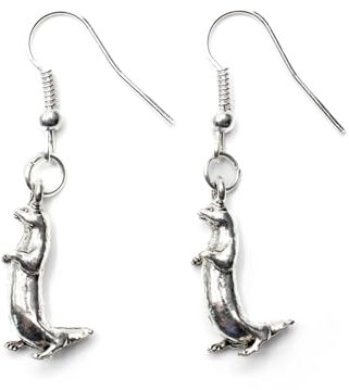 Miniblings Otter Fischotter Seeotter Ohrringe - Handmade Modeschmuck I Zoo Fluss silber - Ohrhänger Ohrschmuck versilbert