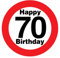 1 RIESENSCHILD mit Saugnapf 70.GEBURTSTAG HAPPY BIRTHDAY 70 Kunststoff, 50 cm