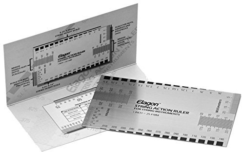 String action ruler. Metallic ruler to measure several guitar and string settings for optimum setup and playability. Great Tool For all Electric Guitars and Bass Guitars.