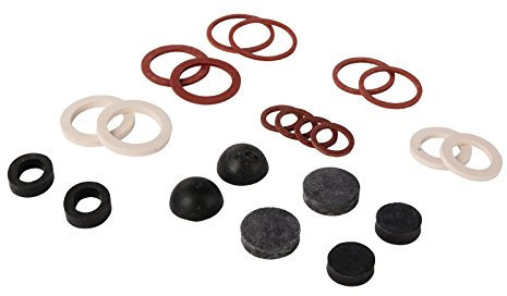 Dichtungssortiment für Armaturen, Hahnscheiben, Fieberringe, Gummi-Quetschringe, Gummiringe, 18-teilig