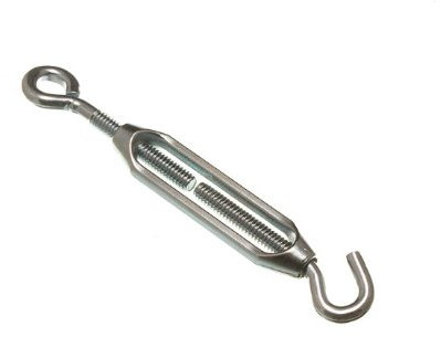 TURNBUCKLE WIRE STRAINER TENSIONER HOOK - EYE BZP ZINC PLATED 6MM ( pack 3 )