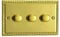 Varilight Georgian Brass, LED Dimmer Switch - V-Pro Series, 3 Gang (Double), 1 or 2 Way, 300 Watt (Trailing Edge)