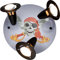 Elobra Deckenlampe Pirat, Kinderzimmer Kinderlampe, Grau - Rot, 3 schwenkbare Spots mit E14 Fassung für Jungen, 30 x 30 x 20 cm