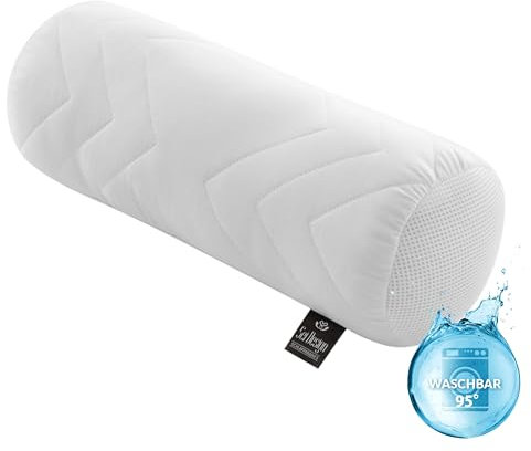 sei Design Nackenrolle 15x40 Zierkissen Sofakissen Nackenstüzukissen waschbar bis 95 Grad Kissen Made in Europa