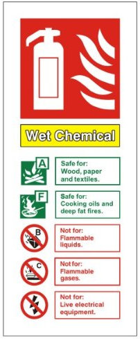 Fire I.D Wet Chemical Sign 80x200 Self Adhesive