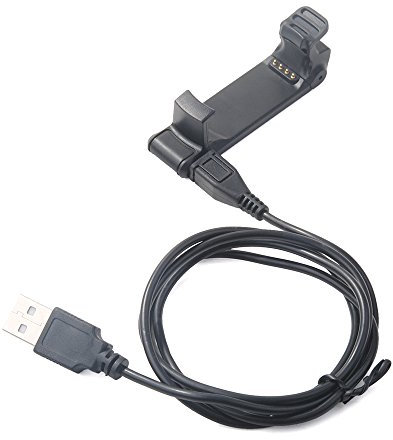 vhbw cavo di ricarica USB compatibile con Garmin Forerunner 220 smartwatch tracker - Docking station, nero, 94 cm