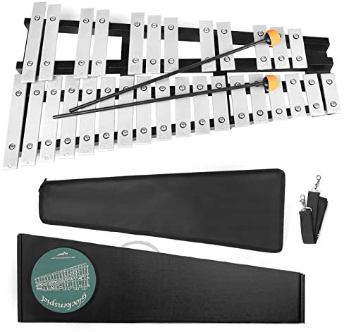 Mr.Power 30 Noten Faltbares Glockenspiel Xylophon Vibraphone Percussion Instrument Musikinstrument mit Schlägel, Schlägel Stummschaltung, Tragetasche, Tragetasche