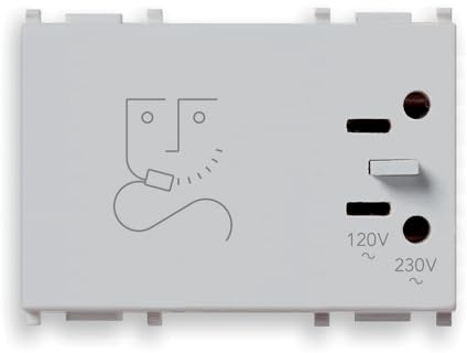 Vimar 14290.SL Plana presa per rasoio, standard americano, 230V, 3M, Silver