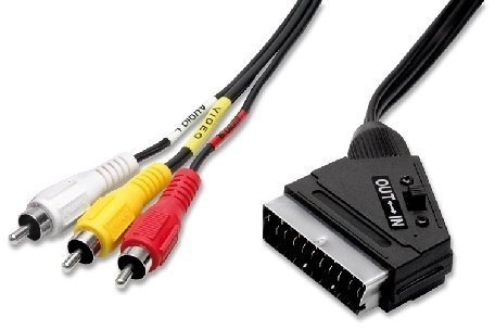 Cavo scart 3 rca a/v + commutatore in/out - l. 1,5 mt.