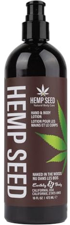 Hanfsamen-Hand- und Körperlotion, Naked in the Woods-Duft – 454g – Beruhigt trockene Haut – Arganöl, Hanfsamenöl – Leichte, nicht fettende Formel – Vegan & Cruelty Free