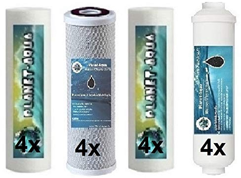 5 Stufen Osmoseanlage - 2 Jahres Filterkartusche Set - 16 STÜCK Patronen/Filter für Umkehrosemose Wasserfilter. Sediment Aktivkohle Block filter Linien kartusche Filteranlage Osmose Wasser Aquarium