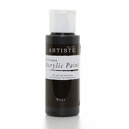 Artiste Acrylic Paint 59ml 2Oz Noir, Quick-Drying Professional Art, Craft and Hobby Artists Paint, Vibrant Colour, Water-Based Paints Cover All Surfaces with Ease, Ideal for Travel Artists