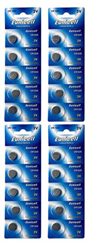 20 pilas de botón CR1225 de litio de 3 V, 48 mAh (4 blísteres de 5 pilas), de una sola vía. Eunicell