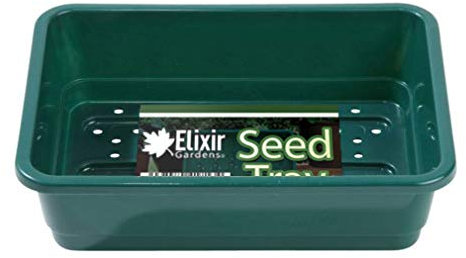 Elixir Gardens Heavy-Duty Plastic Half Size Seed Trays for Germination & Planting Propagation with Base Drainage Holes | Various Quantites 1-100 | Half Size Green (G18G) x 10