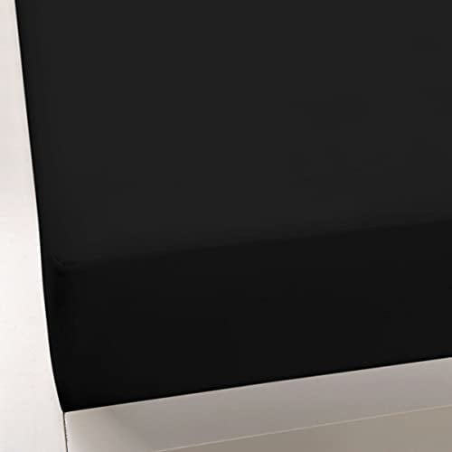 Bella Gracia Alto 180/200-200/220 schwarz - Formesse Jersey-Spannbetttuch - passend für Boxspringbetten, Matratzenhöhe bis 40 cm