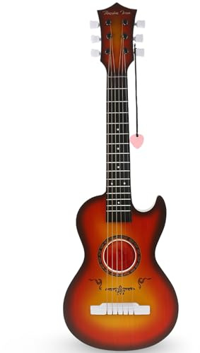 23 Acoustic Guitar, Kids 6 String Toy Guitar - Realistic Steel Strings - Beginner Practice First Musical Instrument for Children, Toddlers (Cherry Sunburst)