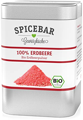 Spicebar Erdbeerpulver Bio - 50 Gramm - Fruchtpulver gefriergetrocknet aus 100% Erdbeeren - ideal für Porridges, Smoothies, zum Backen oder als Topping für Quarkspeisen
