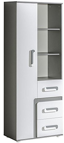 Regal Apetito AP5 mit Drehtür 3 Schubalden Hochschrank Schrank mit 6 Einlegeboden