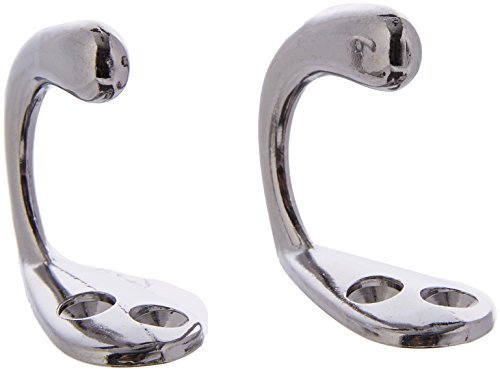 Merriway BH04795 (2 Pcs) Chrome Plated Single Robe Hooks - Pack of 2 Pieces
