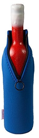 DRESS-YOUR-DRINK Neopren Flaschenkühler, Weinkühler, Getränkekühler (1 Stück 0.7/0.75 Liter, Blau)