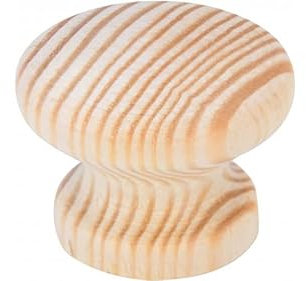 SIRO Möbelknopf Nörvenich, Kugel, Schlicht, Holz kiefer roh, 44 mm x 28 mm x 44 mm, S87A-44HZ5