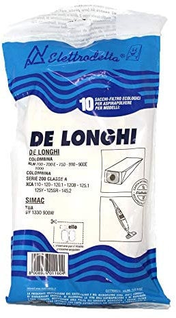 Q8 Confezione nuova da 10 sacchi filtro per aspirapolvere compatibile con aspirapolvere DE LONGHI COLOMBINA, SELECTA, COLOMBINA 200 CLASSE A