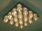 Dapo CRYSTAL LED-Halogen-Decken-Wand-Leuchte Metall 35x35x 2,5cm, Kristallglas-Einsatz 3,6x3,6x4cm, 48 LED warmweiß + Farbwechsel und Fernbedienung Decken-Wand-Lampe