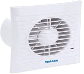 Vent-Axia Silhouette 100HT Extractor Fan with Timer/Humidistat. Model No. 454057B, 14 W, 24 V