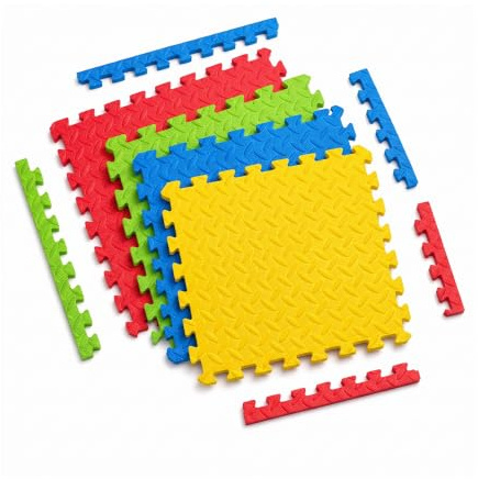 MaxStrength EVA Puzzle Exercise Mat – 12mm Thick Interlocking Gym Floor Mats | Jigsaw Rubber Tiles for Home Gym, Baby Play Area, Garage & Workout Cushion Flooring