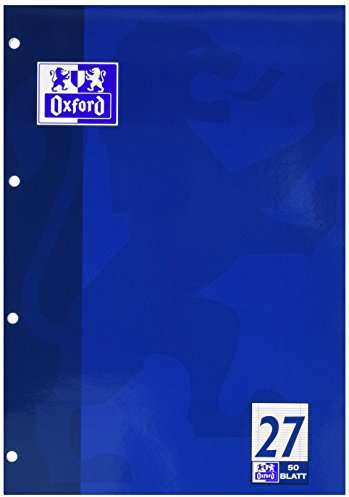 Oxford 100050352 Schulblock Linien 27 - A4, 50 Blatt, 90 g/qm, 4-fach Lochung