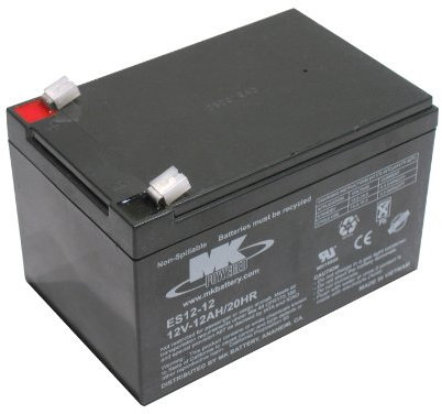 12V 12Ah MK Sealed Lead Acid (AGM) Mobility Scooter Battery (ES12-12) (One Colour / One Size)