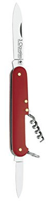 3 Claveles Navaja Inoxidable 2 Hojas Y Sacacorchos 8 cm Roja