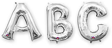 Amscan 3301711 - MiniShape Buchstabe D Silber Folienballon, 22cm x 33cm, Luftballon
