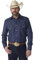 Wrangler Men's Western Long Sleeve Snap Finish Work button down shirts, Dark Denim, L Tall UK