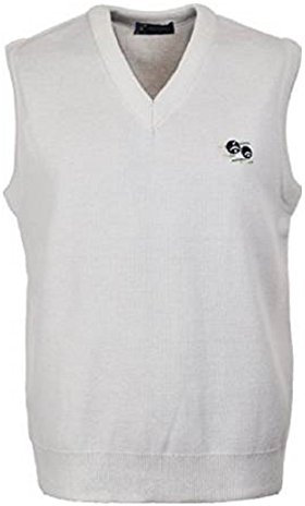 Men's Bowling Tank Top White Sleeveless Jumper with Embroidered Bowlers Bowls Logo (XX-Large, White)