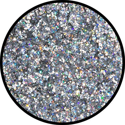 Eulenspiegel 906989 - Glitter Silber-Juwel (mittel), holographisch, 6g, Karneval, Halloween, Mottoparty (1er Pack)