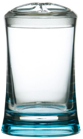 Premier Housewares 1601361 Acrylic Toothbrush Holder - Turquoise/Clear , Height 13 x width 8 x depth 8 cm
