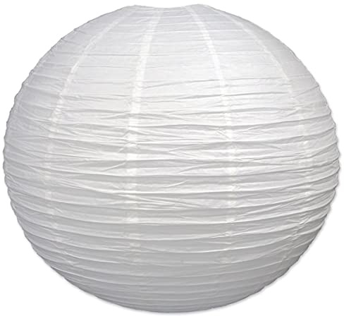 Beistle White Jumbo Paper Lantern Hanging Decoration for Weddings, Bridal Showers, Graduation Parties
