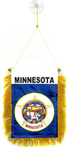 AZ FLAG - Wimpel Minnesota - 15x10 cm - Bundesstaat Minnesota Mini Flagge 10 x 15 Cm - Auto Pennant Spezielle Auto