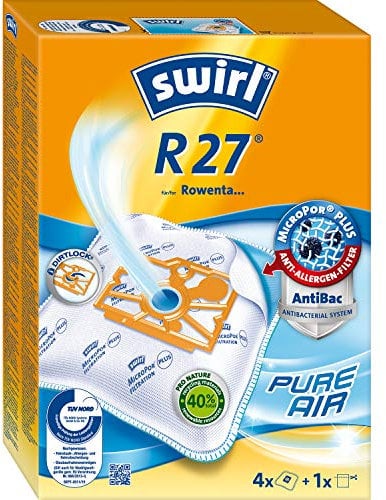 Swirl Y 104 MicroPor Plus Staubsaugerbeutel für Clatronic, Dirt Devil, Zelmer Staubsauger, Anti-Allergen-Filter, 4 Stück inkl. Filter