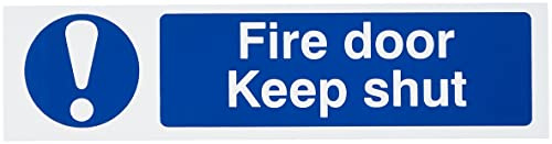 Scan SCA5004 Self adhesive PVC sign - Fire door Keep shut - 200 x 50mm