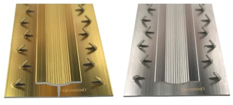 Double Edge Carpet to Carpet Metal Door Bar Trim Threshold Strip Extra Long 9ft / 2.7m / 270cm / 2700mm Brass Silver - Silver