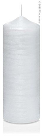 Formenkerze Spitzkopfkerze mit Perlmutt-Oberfläche 240 x 80 mm Weiß, Kerze zum gestalten, Kerzenrohling