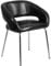 Flash Furniture Fusion Series Contemporary LeatherSoft Side Rezeptionsstuhl mit Chrom-Beinen, Leder, Schwarz, 1 Stück