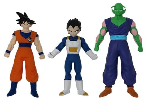 Silverlit Monster Flex-Figurine Super Extensible 15cm Dragon Ball Z Pack de 3-14 Monstres à Collectionner-Dès 5 Ans, 70001