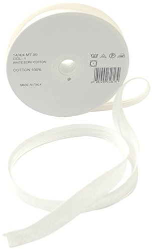 Inastri 14/ 4/ 4 mm Cotton Bias Binding, White (White) 1