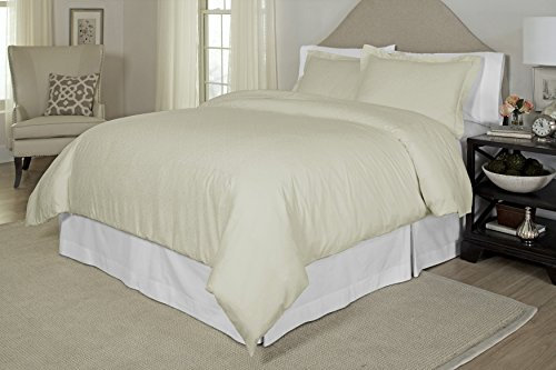 Pointehaven 300 Thread Count Printed Duvet Set, King/California King, Bone