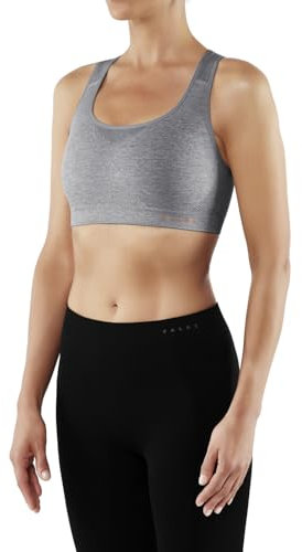 FALKE Damen Sport-BH Madison Low Support W Sb Funktionsmaterial für niedrigen Aktivitätslevel 1 Stück, Grau Grey-Heather 3757, XL