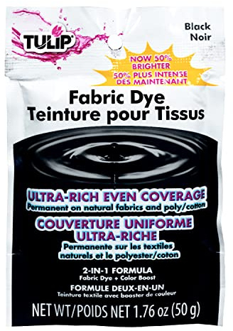 Tulip Permanent Fabric Dye Powder, Hot Dye Method for Vibrancy, Long-Lasting Color, Black